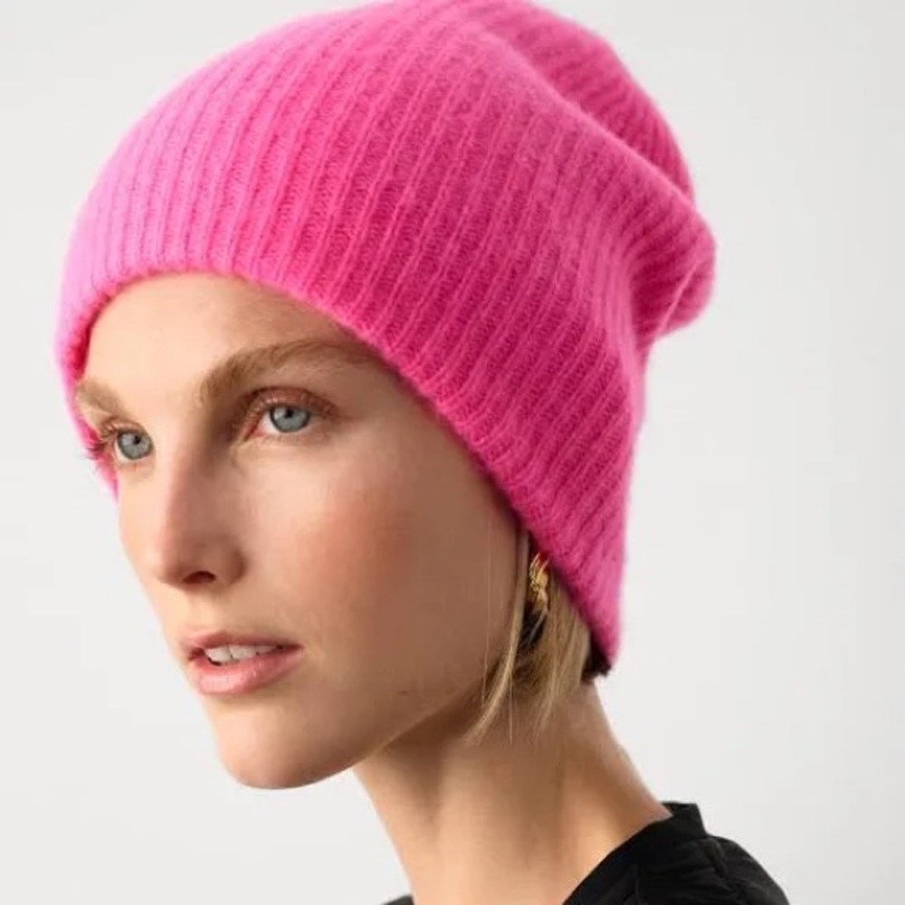 White + Warren Hot Pink Beanie